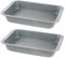 Salter COMBO-8051A Marblestone 36cm Roasting Pan, Set of 2 Non-Stick Bakeware, PFOA Free Durable Grey Carbon Steel, Meat, Fish & Vegetable Roaster, Deep Roasting Pan, Oven Safe to 220°C, Easy Clean