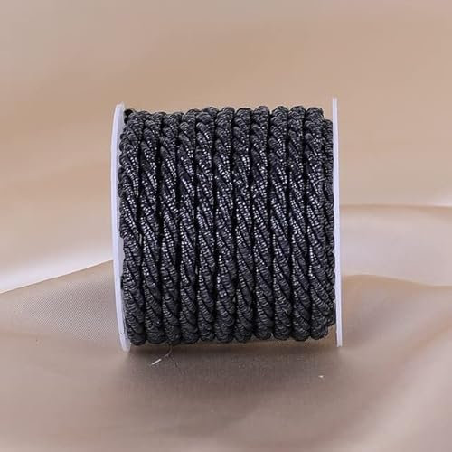 chlzekai 3/5/10 Yards 3 mm 3-strängiges Paracord-Seil, Polypropylen-Seil für Heimdekoration, Zubehör, DIY, handgefertigt, Heimtextilien, Dekoration, Schwarz, 10 Yards (3 mm)