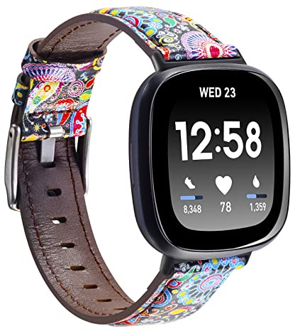 Rem kompatibel med Fitbit Charge 5, Nigaee äkta läderband ersättningsband kompatibla med Fitbit Charge 5, kvinnor män