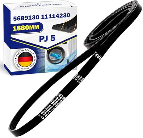 Courroie Seche Linge Poly-V 1880 PJ 5 avec le Code Original 5689130 11114230 pour Miele - MADE IN GERMANY - Garantie de 10 Ans - MONTERAL
