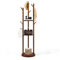COSTWAY 360° Drehbarer Garderobenständer Holz, Mantelständer mit 3 Ablagefächern & 9 Haken für Mäntel, Schals, Hüte & Taschen, 167cm Kleiderständer für Flur, Wohnzimmer, Schlafzimmer