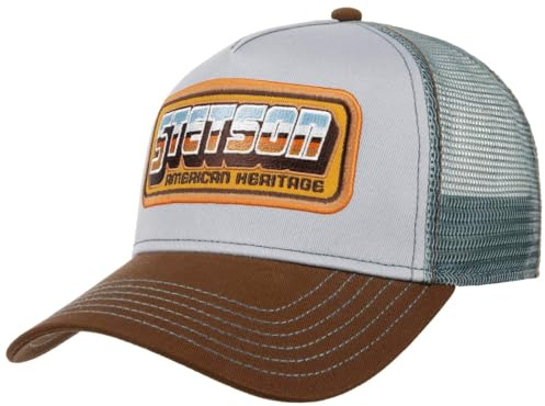 Stetson American Heritage Trucker Cap Men Snapback Breathable Mesh Summer Winter Blue-Grey