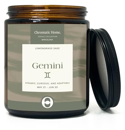 Candle Gemini 9oz Zodiaco con 50hs de Quema - Regalos de Astrología para Mujeres