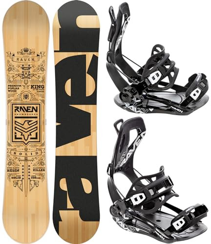 Snowboard Set: Snowboard Raven Solid Classic + Bindung Raven FT360 (158cm + FT360 Black L)