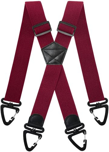 Gucass Bretelle da uomo extra forti, forma X larga 3,8 cm, lunghezza regolabile, con fibbia antiscivolo girevole a 360°, taglia unica per uomo e donna, Verstellbar von 76 cm bis 125 cm