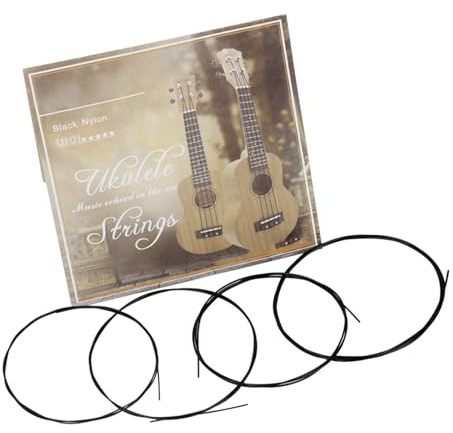 Cadenas de Ukelele de Barítono, Cuerdas de Ukelele Tenor de Ukelele con Material de Nylon 4pcs/set de Ukelele Cadenas para Principiantes y Entusiastas Hábiles (BLACK)