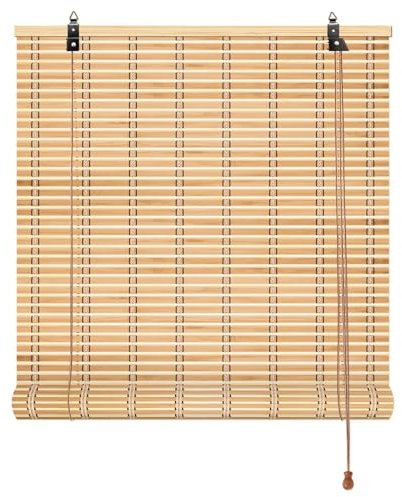 Natürlich Bambusrollo Rollo Bambus 45 50 60 70 80 90 100 110 120 130 140 150 160 170 180cm Breit Retro-Raffrollos Mit Lifter Lichtfilter Retro Bambus Rollo Jalousine Atmungsaktiver Balkon Dekoration