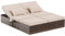 Amopatio Sonnenliege 2 Personen mit Klapptisch, Rattan Gartenlounge Wetterfest Gartenliege 200kg Belastbar, Liegestuhl Verstellbar Hochwertiges Rattan für Garten, Balkon & Terrasse, Braun