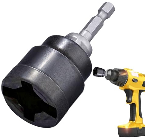 Générique Adaptateur de Perceuse pour Cric Remorque, Convertisseur Ciseaux, Outil Conversion Anti-Rouille et Accessoires Changement Réparation Auto Pneu Camion Atelier Garage