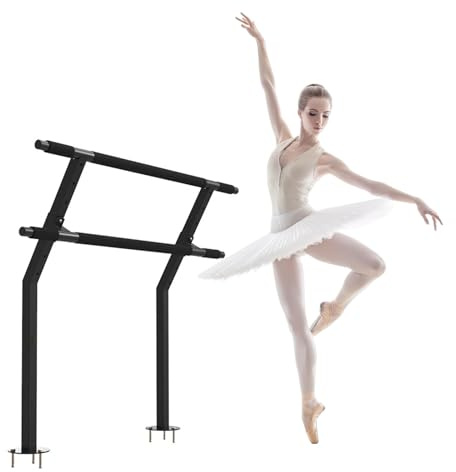 Barra de Ballet Independiente, Ajustable en Altura, Doble, Resistente, para Danza, Yoga, Fitness y estiramientos.