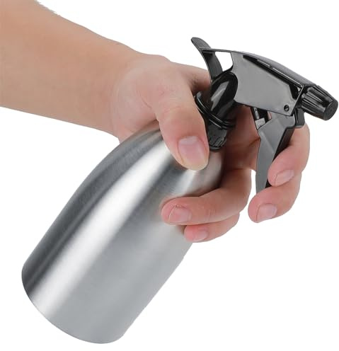 Bamjour Oljespruta, 500mL Oljespruta för Matlagning, för Matlagning i Rostfritt Stål Bevattningsspruta Flaska, Justerbart Munstycke Kan återfyllas Spray för Trädgårdsarbete Kök