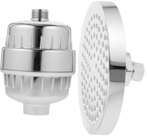 High-Pressure Rotating Showerhead Filter for Hard Water – 5-Stage Filtration & Softening System for Bathroom – Improves Shower Experience & Reduces Scale Build-up