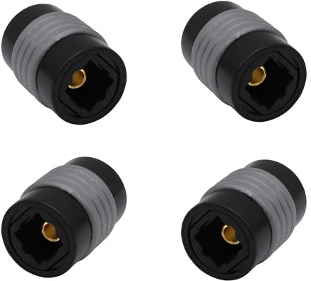 YARCHONN Toslink - Acoplador extensor de cable óptico de fibra óptica, 4 unidades, audio digital hembra a hembra, adaptador de conector de extensión para conectar cable de fibra óptica compatible con