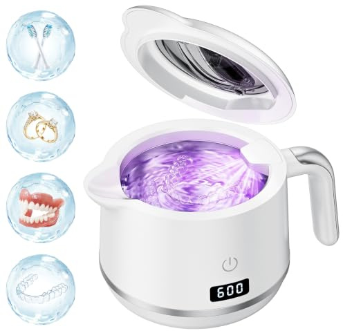 Ultrasonic Retainer Cleaner Machine 45kHz Dental Cleaning Pod 5 Modes