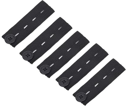 100 pcs Fatty Maternity Waistband Elastic Extender Pants Belt Extension Buckle Button Pregnancy Adjustable Waist(Black)