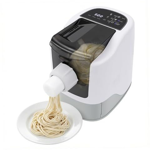 TFGXUE Máquina de pasta eléctrica 260 W 304 de acero inoxidable, hasta 500 g de harina seca, con formador de pasta y 13 cortapastas, máquina de pasta totalmente automática, juego completo