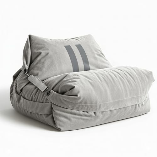 Aiire Sillón Puff Gigante de Diseño - [180x140] Sofa Puf con Relleno Incluido XXL - Bean Bag Chair Salon para Jóvenes y Adultos Moderno - Lavable y Desenfundable - Cojin de Suelo Grande Pause Gris