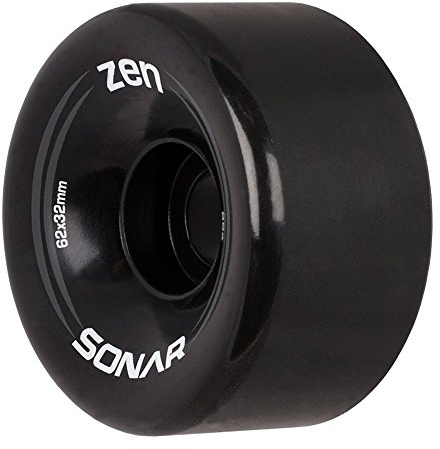 Riedell Zen Wheels - Quad Roller Skate Wheels - 4 Pack of 32mm x 62mm 85A Wheels | Black