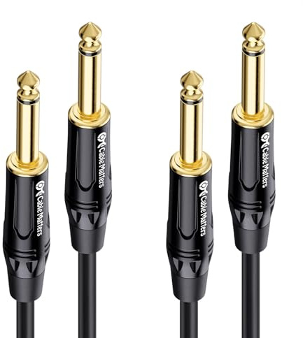 Cable Matters 2-Pack 1/4 Inch TS to TS Electric Guitar Cable - 6ft, Guitar Amp Cord, Instrument Cable for ElectricGuitar, Mandolin, Bass AMP, Keyboard, Mixer, Equalizer