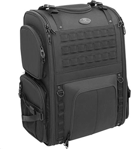Saddlemen S3500 Tactical Sissy Bar Street Motorcycle Tail Bags - Black/One Size