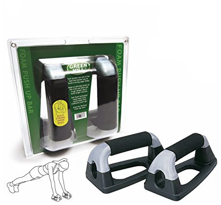 GREEN HILL Push Up Bar Liegestützgriffe für Muskelaufbau (Schwarz/Grau)