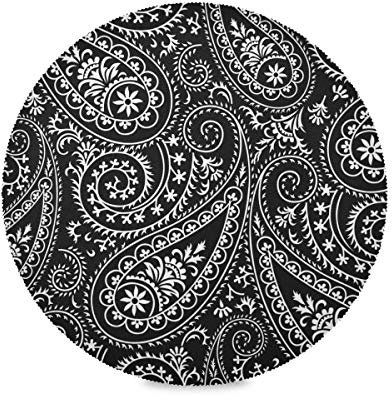 Manteles individuales redondos con estampado de cachemira tribal para platos, antideslizantes, lavables, para el hogar, cocina, mesa de comedor, 39 cm, juego de 1