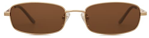 SOJOS Occhiali da Sole Donne Retro, Rettangolo Stretto 70s 80s Vintage Trendy Klein UV400 Occhiali da Sole SJ1187