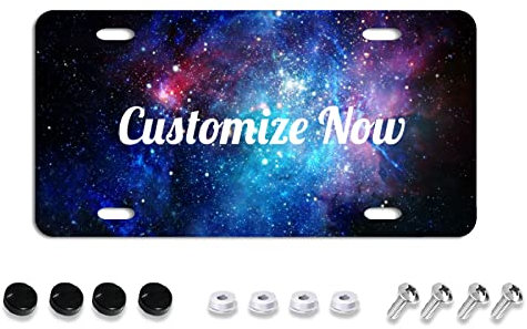 Placa de matrícula personalizada para la parte delantera del coche personalizada, añade tus propias texto imagen foto logotipo diseño de arte etiquetas de coche letrero de matrícula 6 x 12 pulgadas