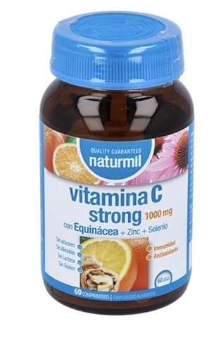 Naturmil Vitamina C Strong 1000mg - 60 Comprimidos - Fortalece tu sistema inmunológico y ayuda a combatir los resfriados y la gripe