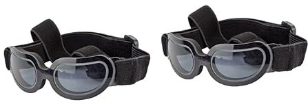 Sosoport 2stücke Hundesonnenbrille Mit Uv-Schutz Faltbar Verstellbare Tragegurte Für Haustiere Schwarz