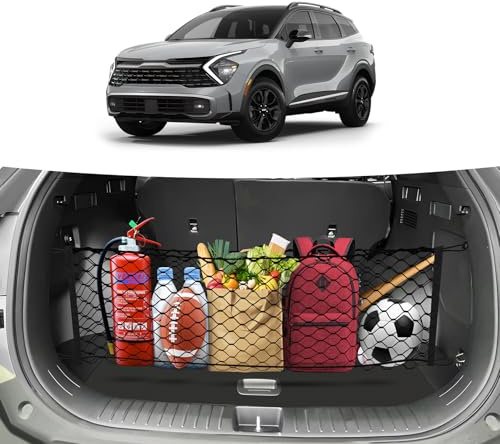 Canvcle Red de Carga para Maletero para Kia Sportage 2023-2025, Accesorios Estilo sobre, Organizador de Red de Malla para cajuela y Almacenamiento, elástica, Ajustable, Malla de Carga Trasera de