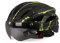 Casco da Bici, Casco da Ciclismo per Uomo Adulto Donna Casco Protettivo con Visiera Magnetica (Verde nero)