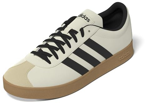 adidas Mujer VL Court Base Shoes, Cream White/Core Black/Crystal Sand, 38 2/3 EU