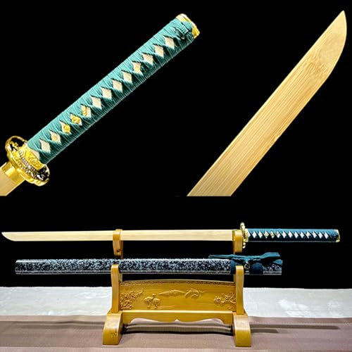 HJHUUA Épées Droites de samouraï en Bambou Naturel de 103 cm,bokken Fait à la Main,épée d'entraînement Katana en Bois pour Cadeaux,Kendo,décoration,Cosplay,Accessoires