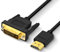 Cable HDMI a DVI 4K 1M, HDMI a DVI Cable Adaptador, bidireccional D-VI-D de Doble Enlace a H-DMI C-able Convertidor, 1080P Highspeed Full HD 24+1 convertidor bidireccional soporta 3D,D-VI D a H-DMI
