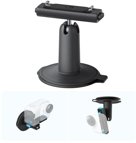 HUAYUWA Självhäftande styrkonsol svängstativ kompatibelt med 360 GO-Ultra Action kamera, 360 graders justerbar kulledsfäste med återanvändbar klibbig bas och 1/4 tum skruvpunkt