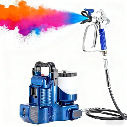 Pulverizador de pintura inalámbrico sin aire con potencia de 500 W, capacidad de 1,2 L, batería de 21 V para pintura de látex eficiente