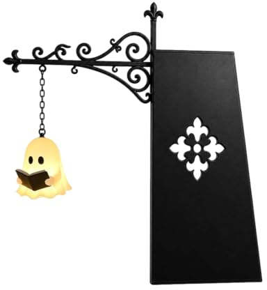 NostalHome spöke bokhylla lampa, dekorativ bibliotekslykta, vintage fantasibok klampa, lä för bokmaskar, bärbar hylldekor, förtrollande present till spöke för bokälskare