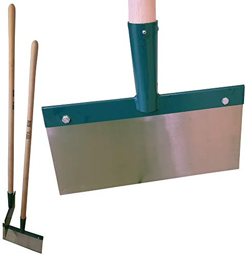 Eisscharre 300 mm mit Spezial Federstahlblatt 1mm 30 cm und Holzstiel Stoßscharre Eisstößer Eiskratzer Stossscharrre Stossreiniger Eisreiniger Schneeschieber Eisschieber extra leicht