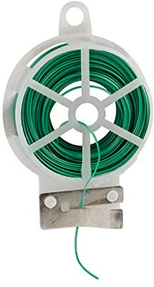GREENGERS - Liens de jardinage pour ligatures, Rouleau de lien plastique armé 30M, Dévidoir + coup fil intégré - Facile à nouer, permet d'attacher et maintenir vos plantes structurées