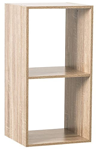 5 five simply smart 5five - Étagère 2 Cases Mix'n'Modul - Effet Bois Naturel - L 35 x P 32 x H 68 cm - Meuble de Rangement pour Salon, Chambre, Bureau