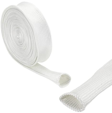 sourcing karta 5 m kabelslang vit tygslang 4 mm innerdiameter kabelskyddsslang självlåsande 0,3 mm tjock vävd kabelrock för kabelhantering kabelskydd utomhus