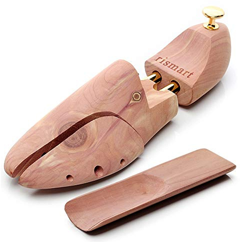 rismart Horma de Zapatos de alta calidad Zapato Camillas Moldeador con dos resortes bocina(Registro Marrón,EU42 /1 par)