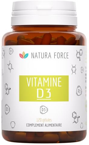 NATURA FORCE - Vitamine D3 Végétale - Réduit Stress et Fatigue - Bon pour les Os, les Muscles et le Coeur - Formule Vegan - Made In France - 150 Capsules