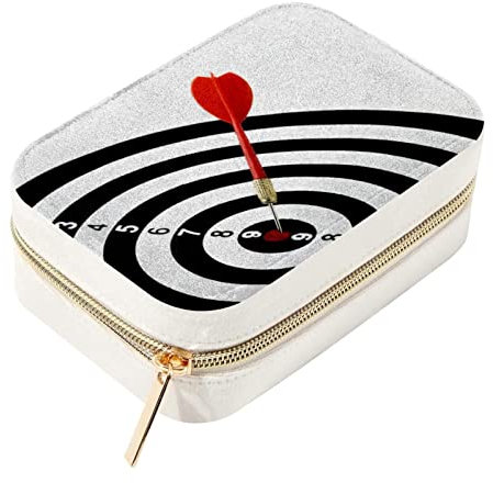 Högvinkel-dart-bullseye-med-kopia-utrymme dubbla lager bärbar resa mini smycken fodral display förvaring hållare lådor
