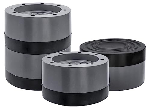 Mesee 4 Pcs Tapis Anti-Vibration pour Machine à Laver Patin Antidérapant Amortisseur Coussinet Pieds de Machine à Laver Tampon à Pied Universel en Caoutchouc pour Lave-Linge Sèche-Linge Réfrigérateur