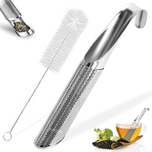 GGUFAY Filtres à thé en Acier Inoxydable Diffuseur de thé Réutilisable Infuseur à thé à Long Manche Passoire à thé en Maille pour thé en Vrac, épices, Rose, Parfait pour Accrocher sur Une Tasse