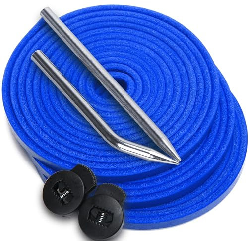 AliBall Baseball-Handschuh-Spitze, authentische Rindsleder-Spitze, 200 cm, perfekte schnelle Reparatur, Baseballhandschuhe, Reparatur-Set (Blau, 3 Stück), Blau 3 Stück, Youth-Adult