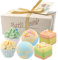 Bombas De BañO,6 Bombas De BañO Naturales Para NiñOs,Sales De BañO,Sales De BañO Relajantes Y Espuma,Spa BañO De Burbujas,Bomba De BañO De Sal Marina Con Forma De Pastel Para NiñAs,Mujeres Y NiñOs