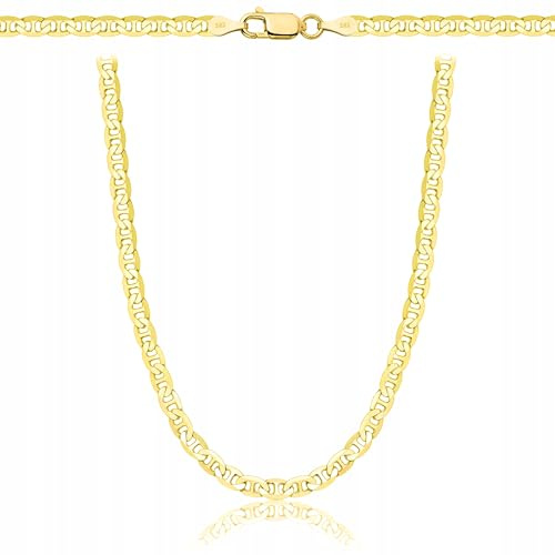 AMAR OPRAVA Oro para Damas/Caballeros, Cadena 925/585, original trenzada, Cadena de oro - Collar, cadena chapada en oro 585 - cadena de rey de oro, joyería de oro plancha, 55 cm, Plata esterlina
